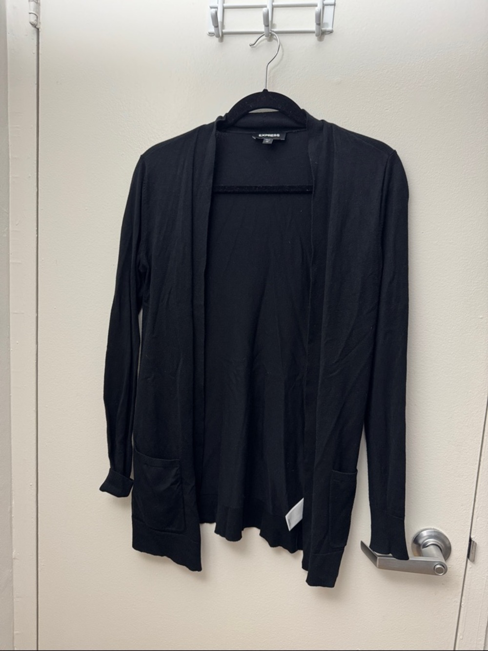 Express Black Open-Front Lightweight Cardigan